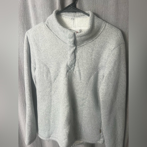 Gray Sherpa lined 3/4 pullover - Picture 4 of 5